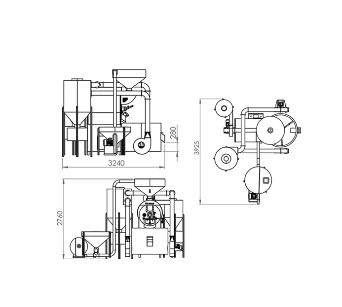 Coffee Roasting Machine 60Kg/Batch Twino / Os60K